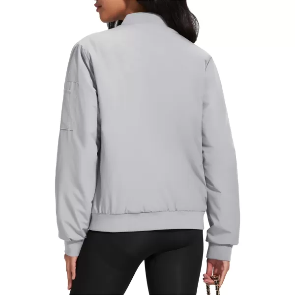 MAGCOMSEN Women's Winter Bomber Jacket Casual Basic Zip Up Padded Coats Water Resistant Long Sleeve Outwear with Pockets