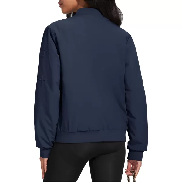 MAGCOMSEN Women's Winter Bomber Jacket Casual Basic Zip Up Padded Coats Water Resistant Long Sleeve Outwear with Pockets