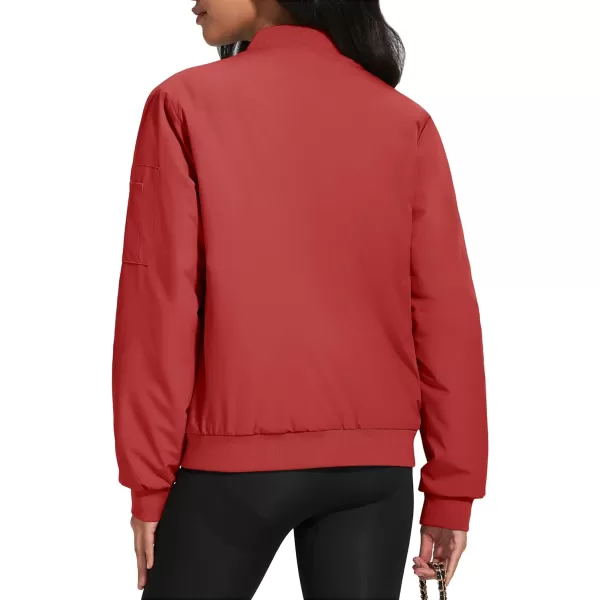 MAGCOMSEN Women's Winter Bomber Jacket Casual Basic Zip Up Padded Coats Water Resistant Long Sleeve Outwear with Pockets
