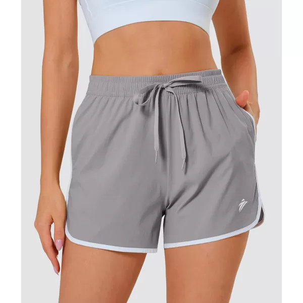 MAGOCOMSEN Women's Running Shorts Quick Dry Lightweight Athletic Workout Shorts with Pockets 3" Summer Outdoor Shorts