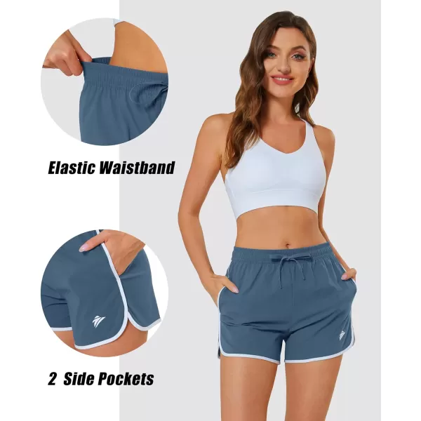 MAGOCOMSEN Women's Running Shorts Quick Dry Lightweight Athletic Workout Shorts with Pockets 3" Summer Outdoor Shorts