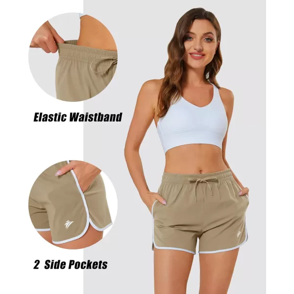 MAGOCOMSEN Women's Running Shorts Quick Dry Lightweight Athletic Workout Shorts with Pockets 3" Summer Outdoor Shorts