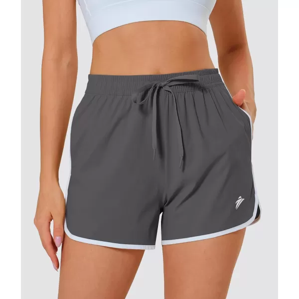 MAGOCOMSEN Women's Running Shorts Quick Dry Lightweight Athletic Workout Shorts with Pockets 3" Summer Outdoor Shorts