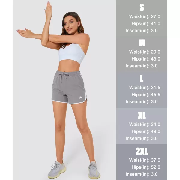 MAGOCOMSEN Women's Running Shorts Quick Dry Lightweight Athletic Workout Shorts with Pockets 3" Summer Outdoor Shorts