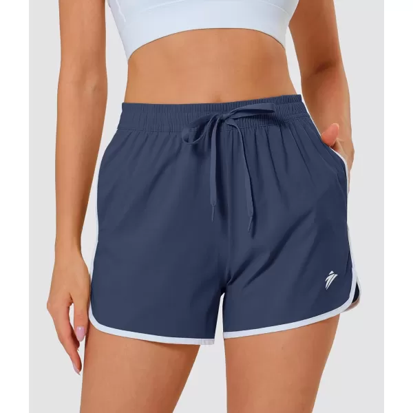 MAGOCOMSEN Women's Running Shorts Quick Dry Lightweight Athletic Workout Shorts with Pockets 3" Summer Outdoor Shorts