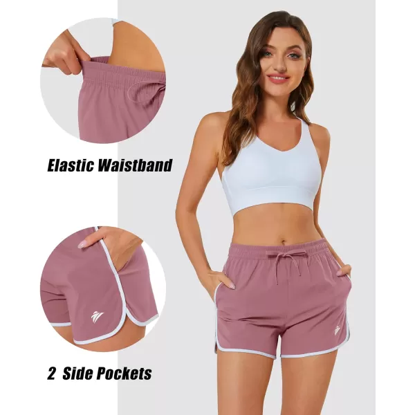 MAGOCOMSEN Women's Running Shorts Quick Dry Lightweight Athletic Workout Shorts with Pockets 3" Summer Outdoor Shorts