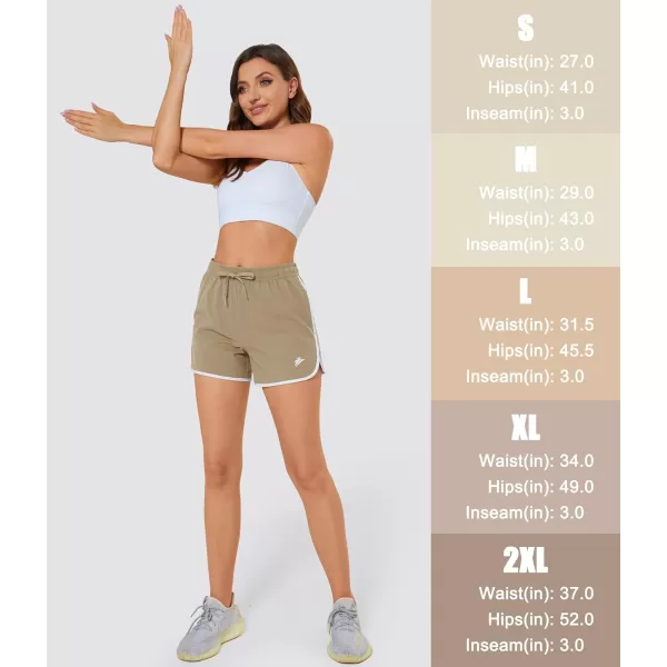 MAGOCOMSEN Women's Running Shorts Quick Dry Lightweight Athletic Workout Shorts with Pockets 3" Summer Outdoor Shorts