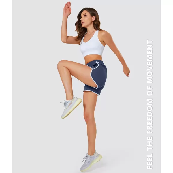 MAGOCOMSEN Women's Running Shorts Quick Dry Lightweight Athletic Workout Shorts with Pockets 3" Summer Outdoor Shorts