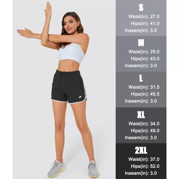 MAGOCOMSEN Women's Running Shorts Quick Dry Lightweight Athletic Workout Shorts with Pockets 3" Summer Outdoor Shorts