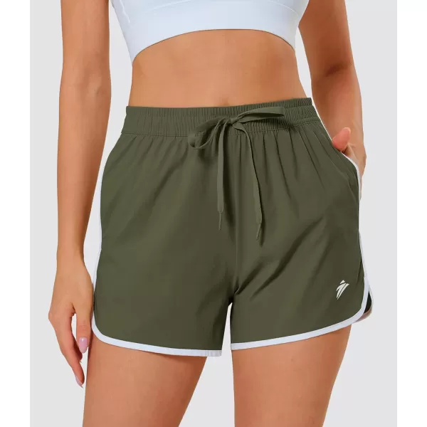MAGOCOMSEN Women's Running Shorts Quick Dry Lightweight Athletic Workout Shorts with Pockets 3" Summer Outdoor Shorts