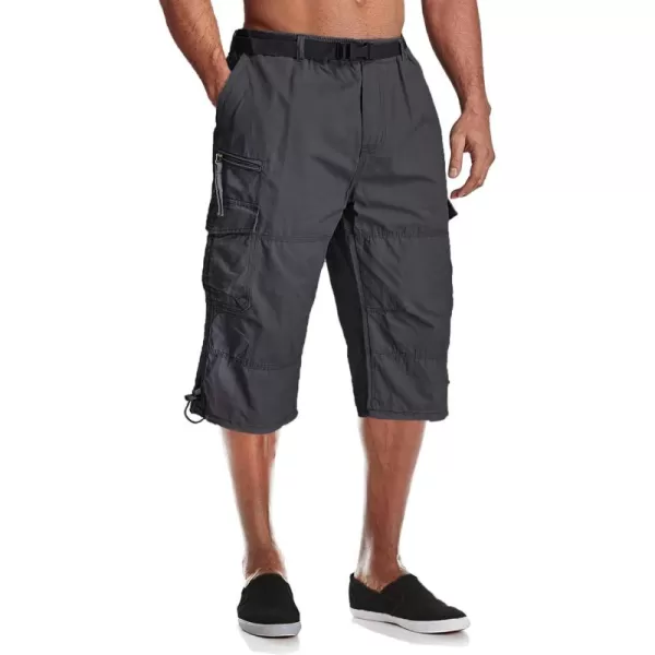 MAGCOMSEN Men's Capri Pants Twill Elastic Below Knee Cargo Shorts 3/4 Capri Long Shorts with 7 Pockets