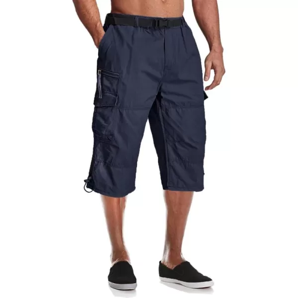 MAGCOMSEN Men's Capri Pants Twill Elastic Below Knee Cargo Shorts 3/4 Capri Long Shorts with 7 Pockets