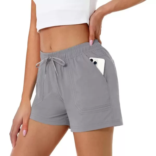 MAGCOMSEN Women's 5" Hiking Athletic Shorts 4 Pockets Quick Dry Outdoor Summer Running Yoga Workout Gym Shorts