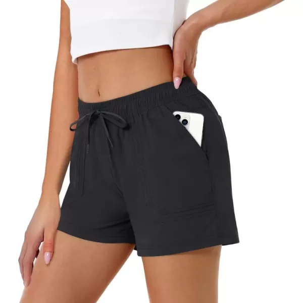 MAGCOMSEN Women's 5" Hiking Athletic Shorts 4 Pockets Quick Dry Outdoor Summer Running Yoga Workout Gym Shorts