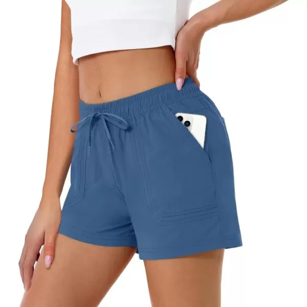 MAGCOMSEN Women's 5" Hiking Athletic Shorts 4 Pockets Quick Dry Outdoor Summer Running Yoga Workout Gym Shorts