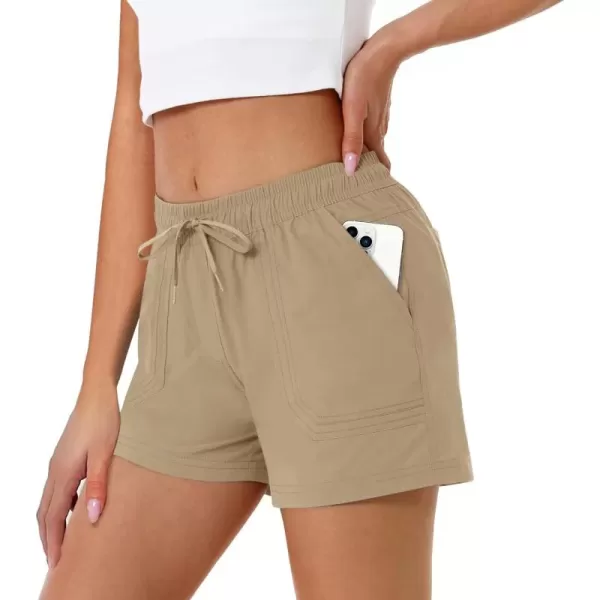 MAGCOMSEN Women's 5" Hiking Athletic Shorts 4 Pockets Quick Dry Outdoor Summer Running Yoga Workout Gym Shorts