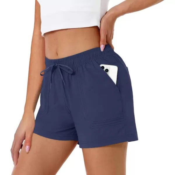 MAGCOMSEN Women's 5" Hiking Athletic Shorts 4 Pockets Quick Dry Outdoor Summer Running Yoga Workout Gym Shorts