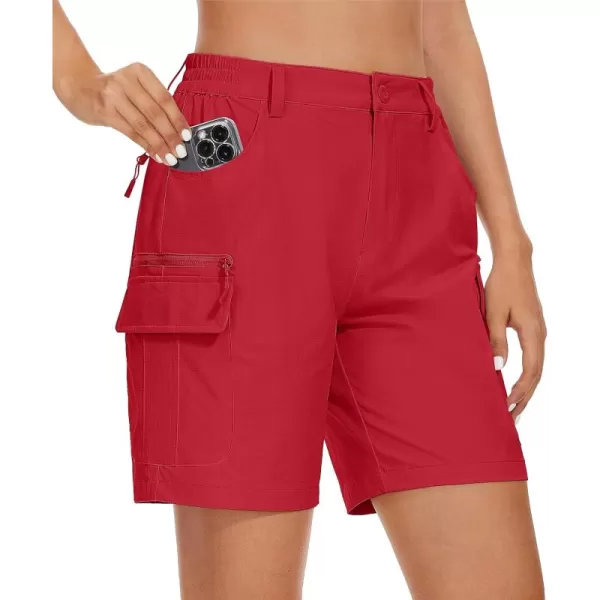 MAGCOMSEN Women's 7" Golf Shorts 6 Pockets Quick Dry Hiking Cargo Shorts Lightweight Water Resistant Summer Outdoor Shorts
