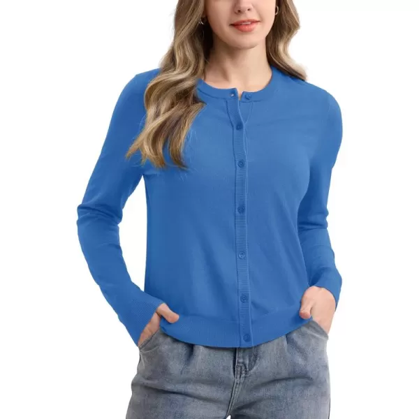 MAGCOMSEN Women's Classic Cardigan Sweater Long Sleeve Button Down Crew Neck Open Front Casual Knit Cardigan