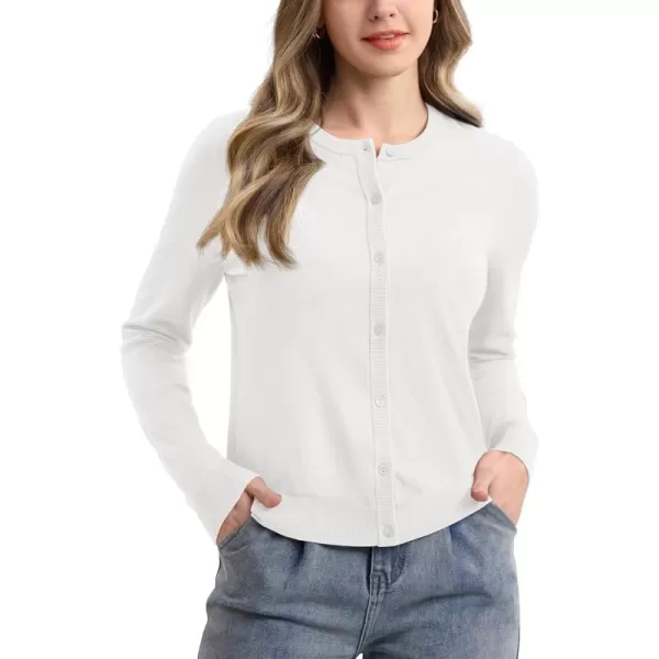 MAGCOMSEN Women's Classic Cardigan Sweater Long Sleeve Button Down Crew Neck Open Front Casual Knit Cardigan