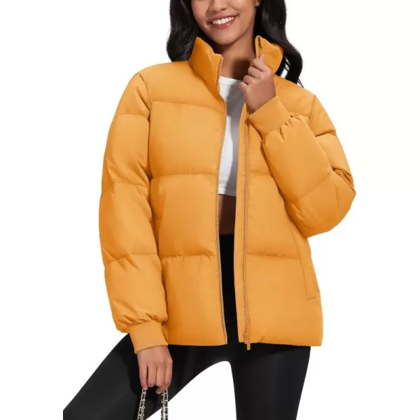 MAGCOMSEN Women's Down Jacket Baggy Puffer Jackets Stand Collar Water-resistant Winter Padded Quilted Coat with Pockets