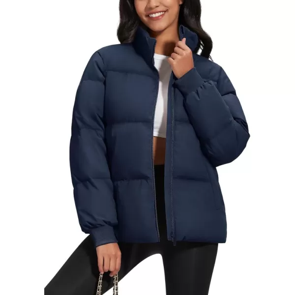 MAGCOMSEN Women's Down Jacket Baggy Puffer Jackets Stand Collar Water-resistant Winter Padded Quilted Coat with Pockets