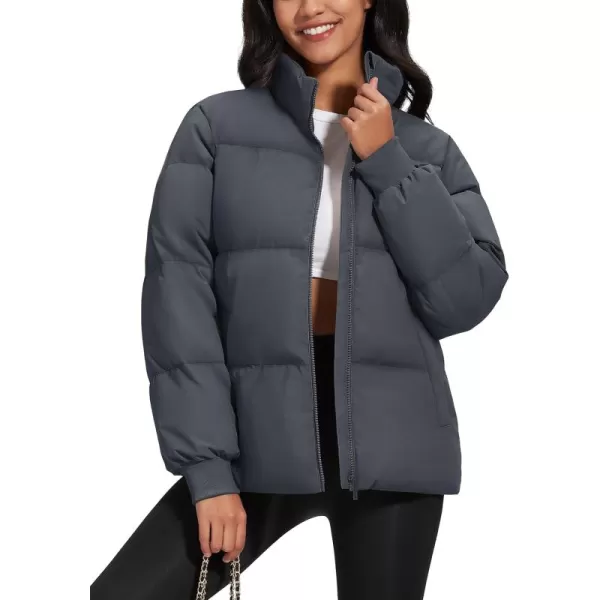 MAGCOMSEN Women's Down Jacket Baggy Puffer Jackets Stand Collar Water-resistant Winter Padded Quilted Coat with Pockets