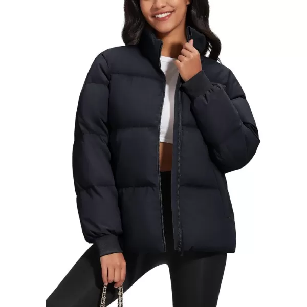 MAGCOMSEN Women's Down Jacket Baggy Puffer Jackets Stand Collar Water-resistant Winter Padded Quilted Coat with Pockets
