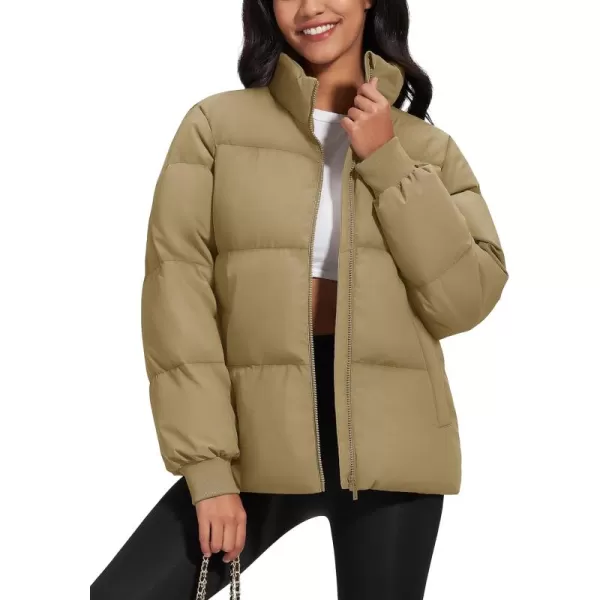 MAGCOMSEN Women's Down Jacket Baggy Puffer Jackets Stand Collar Water-resistant Winter Padded Quilted Coat with Pockets