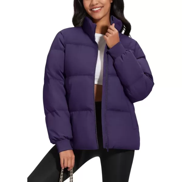 MAGCOMSEN Women's Down Jacket Baggy Puffer Jackets Stand Collar Water-resistant Winter Padded Quilted Coat with Pockets