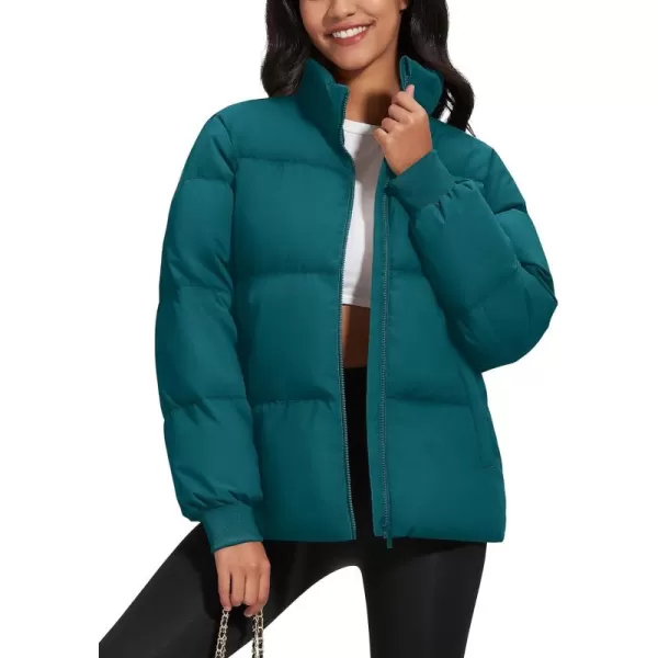 MAGCOMSEN Women's Down Jacket Baggy Puffer Jackets Stand Collar Water-resistant Winter Padded Quilted Coat with Pockets
