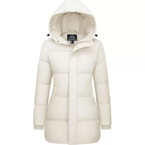 MAGCOMSEN Women's Down Jacket Long Thicken Winter Puffer Jacket Quilted Water-Resistant Wram Hooded Padded Coats