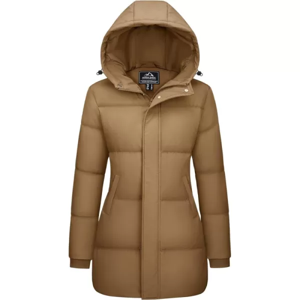 MAGCOMSEN Women's Down Jacket Long Thicken Winter Puffer Jacket Quilted Water-Resistant Wram Hooded Padded Coats