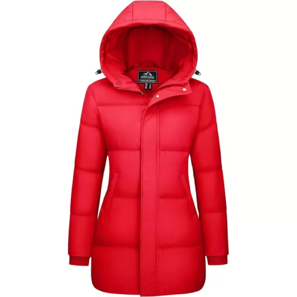 MAGCOMSEN Women's Down Jacket Long Thicken Winter Puffer Jacket Quilted Water-Resistant Wram Hooded Padded Coats