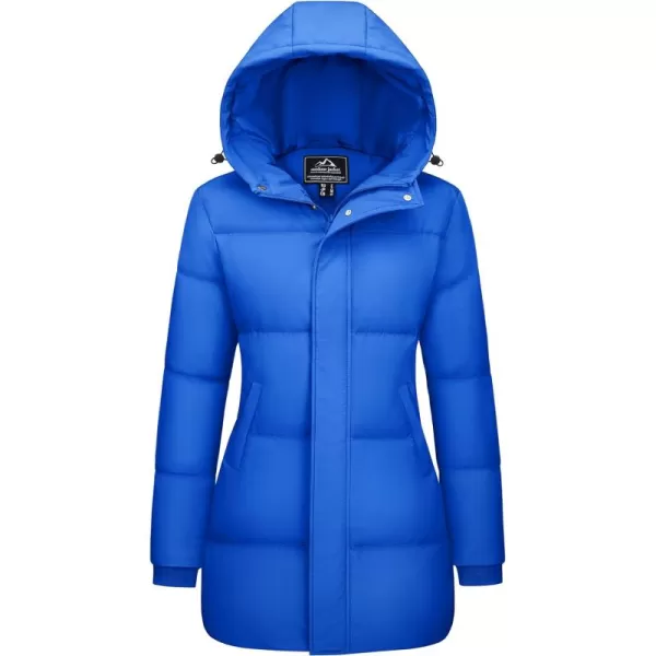 MAGCOMSEN Women's Down Jacket Long Thicken Winter Puffer Jacket Quilted Water-Resistant Wram Hooded Padded Coats