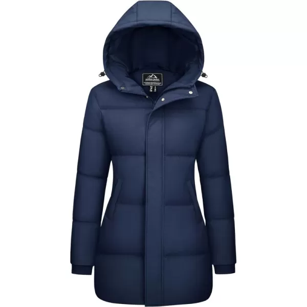 MAGCOMSEN Women's Down Jacket Long Thicken Winter Puffer Jacket Quilted Water-Resistant Wram Hooded Padded Coats