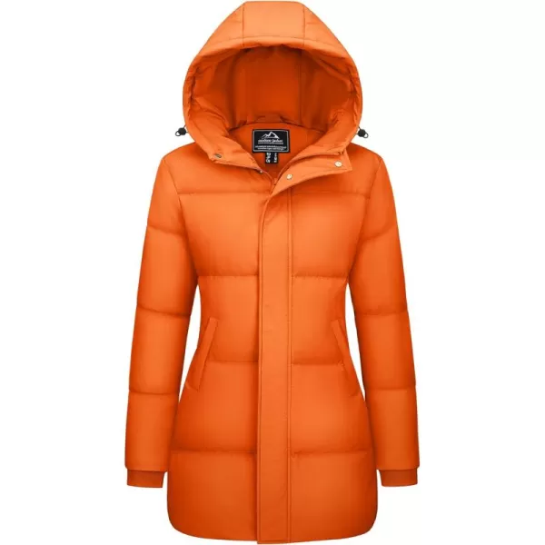 MAGCOMSEN Women's Down Jacket Long Thicken Winter Puffer Jacket Quilted Water-Resistant Wram Hooded Padded Coats