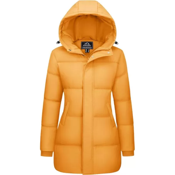 MAGCOMSEN Women's Down Jacket Long Thicken Winter Puffer Jacket Quilted Water-Resistant Wram Hooded Padded Coats