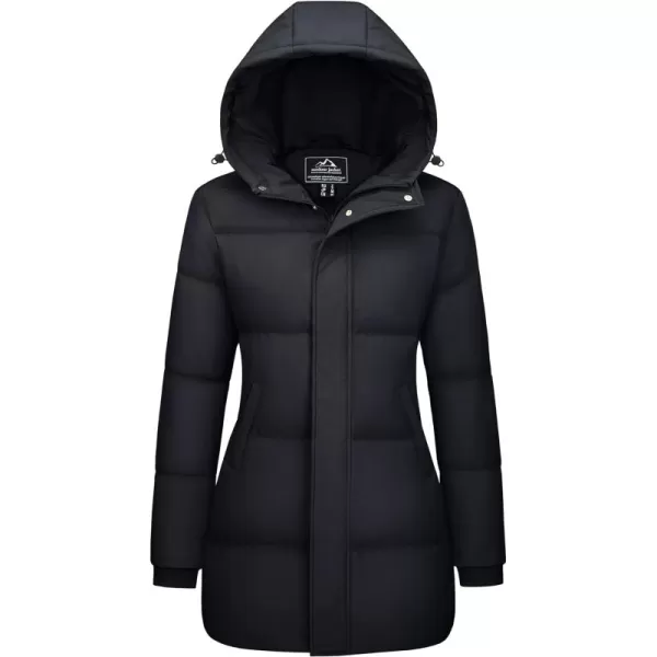 MAGCOMSEN Women's Down Jacket Long Thicken Winter Puffer Jacket Quilted Water-Resistant Wram Hooded Padded Coats