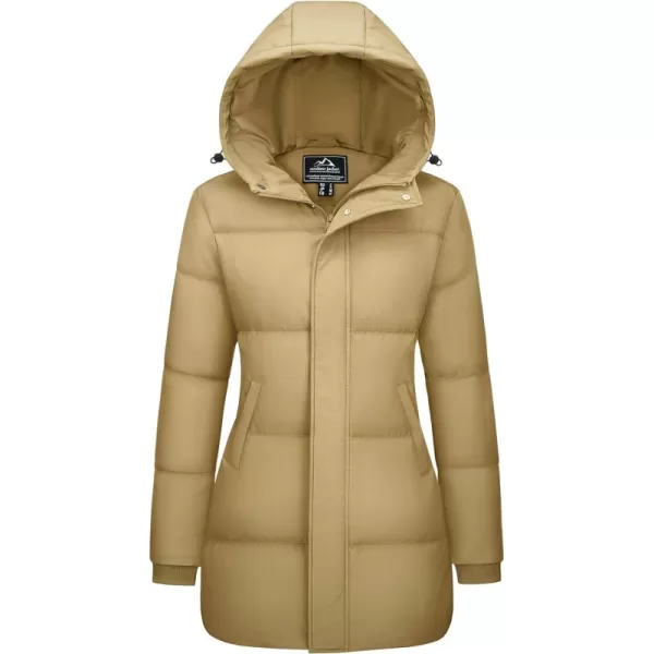 MAGCOMSEN Women's Down Jacket Long Thicken Winter Puffer Jacket Quilted Water-Resistant Wram Hooded Padded Coats