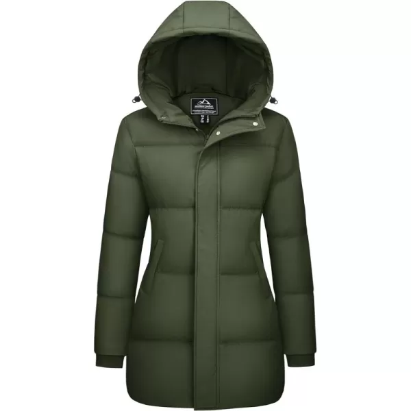 MAGCOMSEN Women's Down Jacket Long Thicken Winter Puffer Jacket Quilted Water-Resistant Wram Hooded Padded Coats