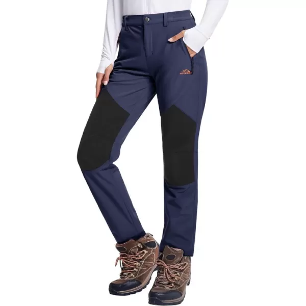 MAGCOMSEN Women's Fleece Lined Hiking Pants Waterproof Insulated Outdoor Snow Ski Pants Winter Hunting Softshell Pants