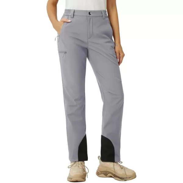 MAGCOMSEN Women's Fleece Lined Winter Hiking Pants Waterproof Insulated Ski Snow Pants Outdoor Hunting Softshell Pants