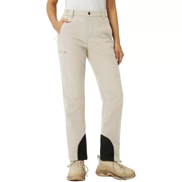 MAGCOMSEN Women's Fleece Lined Winter Hiking Pants Waterproof Insulated Ski Snow Pants Outdoor Hunting Softshell Pants
