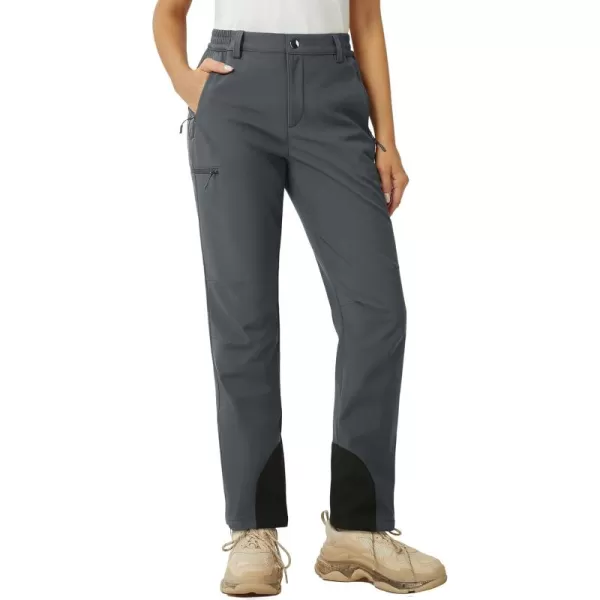 MAGCOMSEN Women's Fleece Lined Winter Hiking Pants Waterproof Insulated Ski Snow Pants Outdoor Hunting Softshell Pants