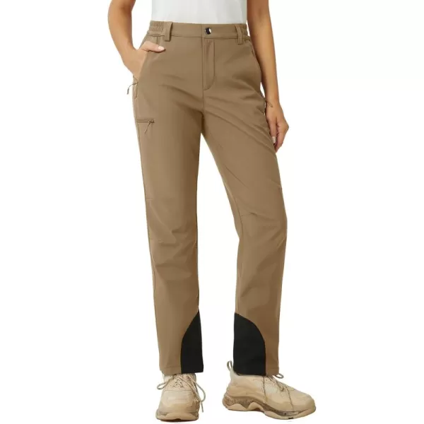 MAGCOMSEN Women's Fleece Lined Winter Hiking Pants Waterproof Insulated Ski Snow Pants Outdoor Hunting Softshell Pants