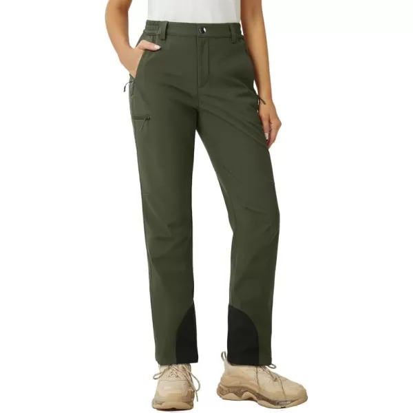 MAGCOMSEN Women's Fleece Lined Winter Hiking Pants Waterproof Insulated Ski Snow Pants Outdoor Hunting Softshell Pants