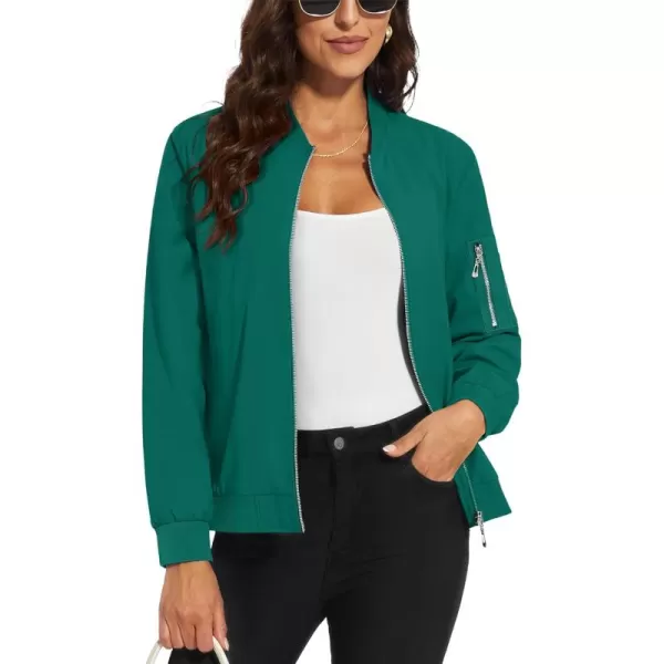 MAGCOMSEN Women's Jacket Lightweight Bomber Jackets 5 Pockets Windbreaker Zip-up Casual Moto Outwear
