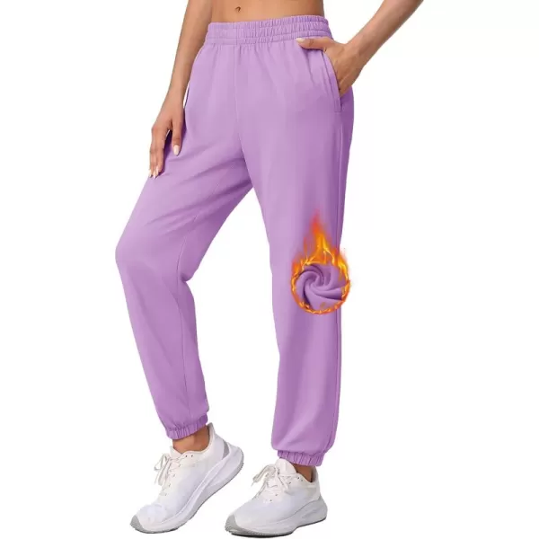 MAGCOMSEN Women's Joggers with Pockets Fleece Lined Water Resistant Warm Sweatpants Winter Jogging Hiking Pants
