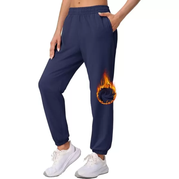 MAGCOMSEN Women's Joggers with Pockets Fleece Lined Water Resistant Warm Sweatpants Winter Jogging Hiking Pants